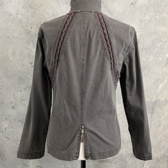 ACEZUNG Jean Jacket with Cable Knit Sweater Design - Picture 5 of 16